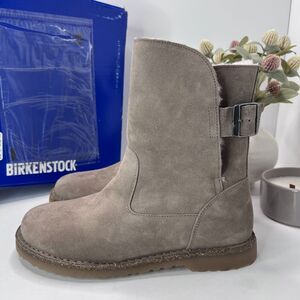 Birkenstock Uppsala Shearling Boots Gray Taupe Regular Fit Unisex W10 M8 NWB
